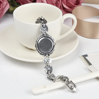 2019 Nou Designer De Moda Cuarț Ceas Argint Antic Brățări Brățară De Cristal Ceas De Mana Pentru Femei Ceasuri De Epocă Montre Femme