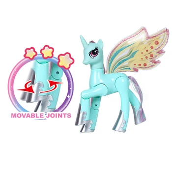 BlueStars Jucării Originale Curcubeu Magie micul Meu ponei cai cu lumină și muzică, jucării de acțiune figura anime ponei jucarii pentru copii