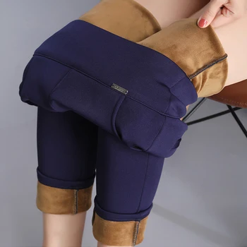 Xisteps Femme Pantalon Talie Mare Plus Dimensiune Domnișoară Pantaloni Lungi 2020 Nouă Femei Stretch Munca De Birou Cald Iarna Pantaloni De Creion