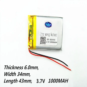 Tableta polimer baterie MP3, MP4, navigare 603443 3.7 V 1000mah