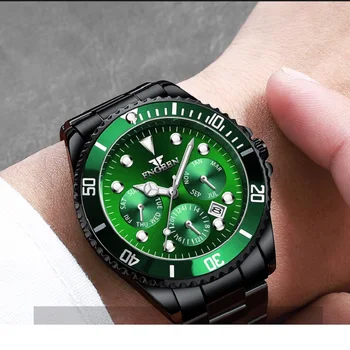 Apa verde Fantomă Bărbați Ceas Luminos Sport Ceas se Rotește Inelul Exterior Impermeabil Calendar 2021 Ceas Cadou Pentru Barbati Reloj