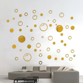 În Formă De Balon Acrilic Auriu Argintiu Oglinda Autocolante De Perete Autocolant Acasă Decorare Dormitor Living Room Decor