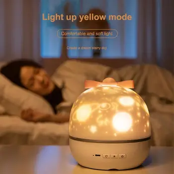 Noul Proiector Lumina de Noapte Cu BT Vorbitor Exigibilă Univers Cerul Înstelat Roti Lampă cu LED-uri Colorate Intermitent Stele pentru Copii Cadouri pentru Copii