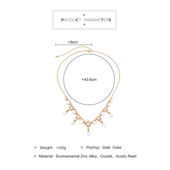 Kissme de Lux Cristal Acrilic Perla Flori Pandantiv Coliere Pentru Femei Cadouri de Culoare de Aur de Moda Lanț Lung de Bijuterii Accesorii