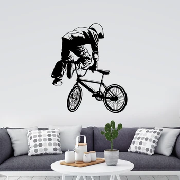 Camera pentru copii BMX City Skyline Bicicleta Autocolant Biciclete Auto Decal Postere de Vinil de Perete Decalcomanii de Pegatina Decor Mural