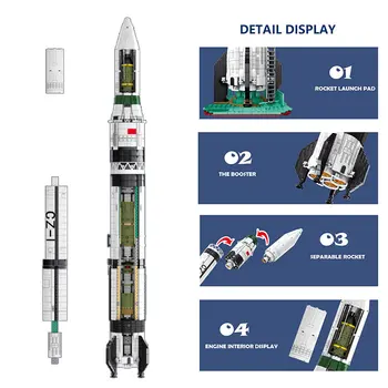 SEMBO 2147pcs Aerospațială Vehicul de Lansare Copii Cărămizi Jucării Oraș Technic Rachetă Spațială Astronaut Cifre Model Blocuri