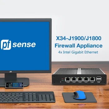 Pfsense Aparat Mini PC X86 fără ventilator Celeron J1900 J1800 Procesor 4x Intel 211AT Gigabit Ethernet Firewall Router OPNsense