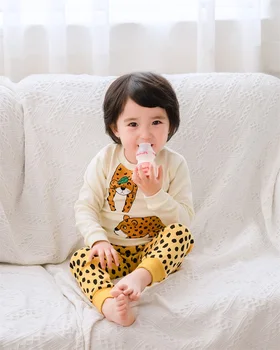 Mici Bumbac 2020 Nou haine copii Set Animale Alpaca Imprimare copii Băieți Fete Pijamale Seturi de Design de Moda pentru Copii Haine Noutate