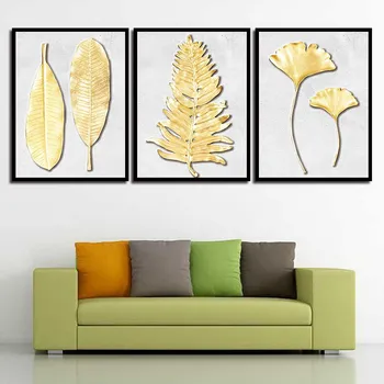 Golden Leaf Panza Poster Tablou Minimalist Imprimare Tablouri de Arta de Perete Imagini pentru Dormitor, Living B5385