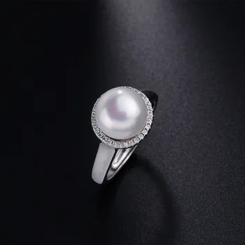 Vânzare Clearance-Ul!Stil clasic Natural de apă Dulce Pearl Inele Pentru Femei de Moda Zircon Argint 925 Inele Bijuterii de Nunta 10-11mm