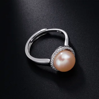 Vânzare Clearance-Ul!Stil clasic Natural de apă Dulce Pearl Inele Pentru Femei de Moda Zircon Argint 925 Inele Bijuterii de Nunta 10-11mm