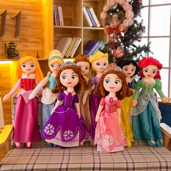 50-65 CM Snow Queen Elsa Umplute Papusa Printesa Anna, Elsa Sophia princess Papusa Jucării de Pluș Fata Jucarii de Plus Pentru Copii