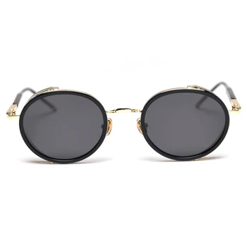 Peekaboo retro oval bărbați ochelari de soare polarizat de metal de aur pentru femei ochelari de soare uv400 maro de înaltă calitate stil coreean grupa de articole pentru cadouri