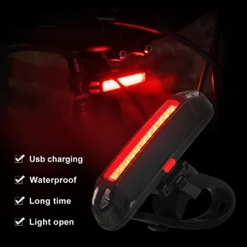 Bicicleta Stopuri LED COB Lumina de Avertizare USB Reîncărcabilă Lampa spate Rosu Alb Albastru Culoare Încărcare Biciclete Biciclete Lumini de Noapte cu Bicicleta