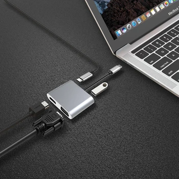 Tip-C Pentru HDMI VGA Adaptor USB Hub Cu 4K HDMI 1080P VGA USB 3.0 USB C Porturi de Încărcare Compatibil Pentru MacBook Samsung Huawei