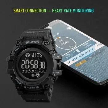 SKMEI1643 Smart Sport Ceas Digital Bărbați Bluetooth Pedometru Rata de Inima Brățară de Fitness Memento Apel Smartwatch Pentru Android ios