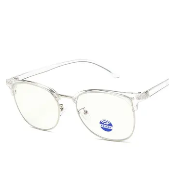 2019 jumătate cadru model de ochelari anti-lumina albastra oglinda bărbați și femei de metal rama de ochelari faimosul brand Celebru design Leopard