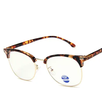 2019 jumătate cadru model de ochelari anti-lumina albastra oglinda bărbați și femei de metal rama de ochelari faimosul brand Celebru design Leopard