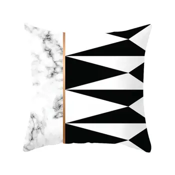 Alb Negru Geometrie Marmură Dungă Living Decorul Camerei Canapea Pernă Acoperă Stil Minimalist Dormitor Plus Față De Pernă Pillowcover