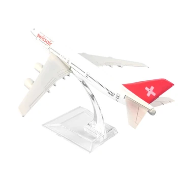1/400 16cm Avioane de Jucărie Aliaj Elveția companiile Aeriene B747-400 Avion Model de Dimensiune Mare Avion de Pasageri Copii Avion de Jucărie Cadou Co