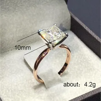 BIJOX POVESTE de moda farmece inel argint 925 bijuterii cu patrat de 10mm AAA zircon piatră prețioasă inele de sex feminin pentru petrecerea de nunta cadou