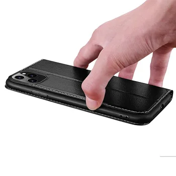 Autentice din Piele de Caz Pentru Iphone 11 12 Pro XS Max Cazul X XR Acoperi Fereastra View Coque Pentru Iphone 11 12 Mini Caz Magnetic Shell