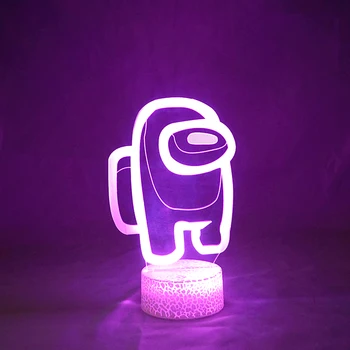 3D usb Iluzie Joc Printre Noi LOGO-ul LED Senzor lampa Atmosfera Noptiere, Lămpi de Noapte cu telecomanda pentru copii cadou de ziua de nastere