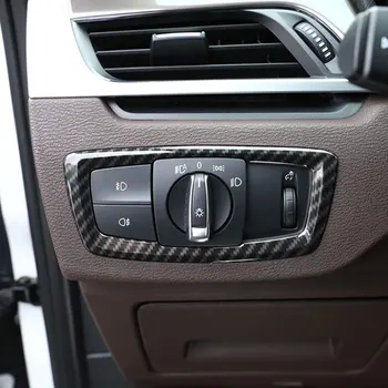 Fibra de Carbon Pentru BMW X1 F48 2016 2017 ABS Cromat Cap lumina Farurilor Buton Comutator Capac Ornamental de Accesorii Auto Pentru BMW X2 F47 2018