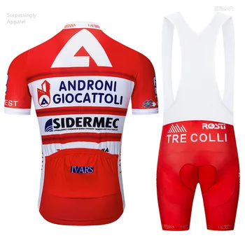 2019 ANDRO Ciclism Jersey Rosu Echipa de Vară Maneci Scurte Ciclism Set Bicicleta Îmbrăcăminte Ropa Ciclismo MTB Bicicleta Costum 16D Gel Pad