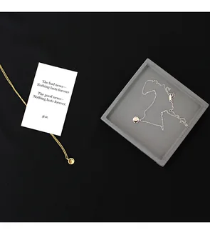 Pur Argint 925 minimalist geometrie Mici, rotunde monedă Colier creativitatea Mazăre Femei Lanț de Argint Colier