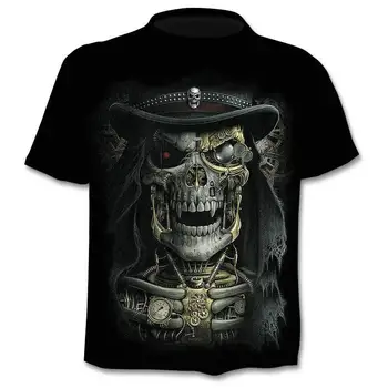 2020 motocicleta noua craniu 3dT-shirt pentru bărbați și femei de moda hip-hop-ul T-shirt strada îmbrăcăminte pulover T-shirt, blaturi