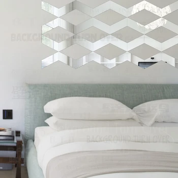 10Sets Oglindă de Perete Autocolante Decorare Camera Dormitor Decor Casa Autocolant Estetice Val Dungă Geometrie Simplă Formă Gresie R204