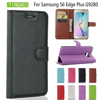 YINGHUI Flip din Piele Caz Acoperire pentru Samsung Galaxy S6 Edge + Plus G928 G928F 5.7 inch Coajă de Protecție Portofel caz de telefon