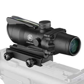 Lupul de foc Acog 4 X 32 Tactice RifleScope Real Fibre Verde Red Dot Iluminat Reticul Gravat vedere Optic Arbaleta pentru vanatoare