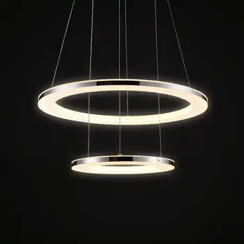 Modern Cerc Pandantiv cu LED-uri Lumini de dormitor, mobilier Pentru Living Sala de Mese, Restaurantul Deco Inele de Agățat Lampă Cu Telecomanda Luciu