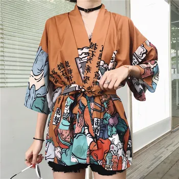 Bella Filosofie Japonia stil vintage Stil Harajuku Bluza Valuri și Vânt Dragon Tricouri Japoneză batwing maneca kimono
