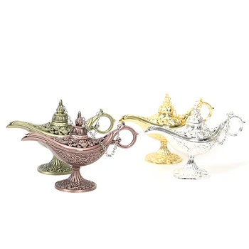 Vintage Retro Gol Afară De Basm Aladdin Lampa Magic Oală De Ceai Genie Lamp Jucărie Pentru Decorarea Acasă Ornamente Cadou