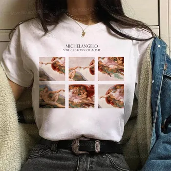 Vaporwave Michelangelo tricou femei Estetice David Tricou de Moda Harajuku Tricou Casual tricou Grafic Topskorean haine