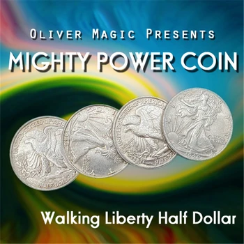 Putere mare de Monede (de Mers pe jos Libertate Jumătate de Dolari) de Oliver Magic Etapă Close-Up Magic Trucuri Iluzie Pusti de Recuzită Monede Apar