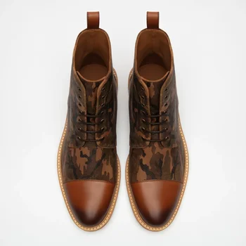 Moda Barbati Pantofi de Calitate de Top Vintage din Piele PU Carouri Cizme Dantelă Sus Cizme Barbati Casual Zapatos De Hombre F545