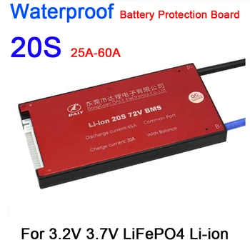 20 de ani 72V 60V 40A-60A LiFePO4, Li-ion baterie de litiu de Protecție Board W/ BMS echilibru baterii 30A 50A 3.2 V 3.7 V Impermeabil BMS