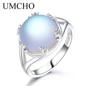 UMCHO Aurora Borealis Colorat Piatră prețioasă Inele Real 925 de Bijuterii de Argint Pentru Femei Romatic Cadou Elegant de Bijuterii Fine