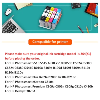 XiangYu 364 XL Compatibil înlocuiți Cartușul pentru HP 364 pentru HP364 Cartuș de Cerneală Deskjet 3070A 5510 6510 B209a C510a C309a Printer