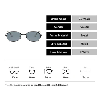 [EL Malus]Subțiri Mici Pătrate Ramă de ochelari de Soare Femei Barbati Red Tan Obiectiv Nuanțe Metalice Sexy si Damele de Ochelari de Soare de Designer de Brand Oculos