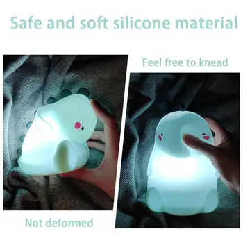 NICLUX Drăguț LED Lumina de Noapte Silicon Senzor Tactil 7 Culori Lumina de Noapte pentru Copii USB Dinozaur Dormitor Lampa de Noapte Pentru Copii Baby