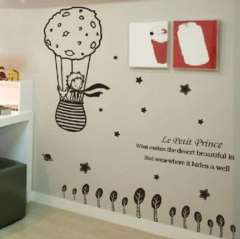 Creative drăguț de mari dimensiuni 112.5 x 98 cm pentru camere de copii micul print si vulpea Detașabil autocolante de perete decor acasă #T033