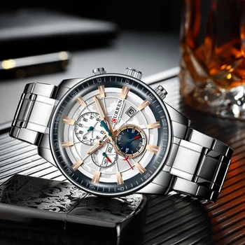 Ceasuri barbati CURREN High End de Brand de Lux de Moda Cuarț Bărbați Impermeabil Ceas Cronograf de Afaceri Ceasuri Relogio Masculino