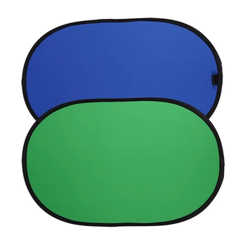100cmX150cm Pliabil din Nailon Oval Reflector 2 in 1 Albastru + Verde, Fundal, Bord Pliere Fundaluri
