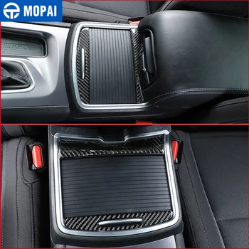MOPAI Interior Ornamente din Fibra de Carbon Car Cup Holder Acoperi Decor Ornamente Autocolante pentru Dodge Charger+ Accesorii Auto