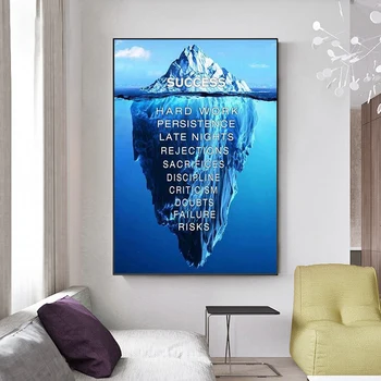 Iceberg de Succes Panza Poster Peisaj Motivaționale Canvas Wall Art Citat Nordic Imprimare Imagine Perete pentru Living Modern